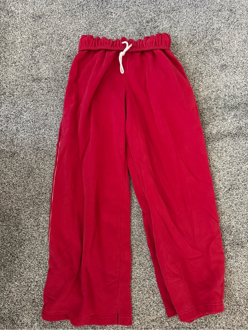 Urban Outfitters Red Wide-Leg Drawstring Track Pants